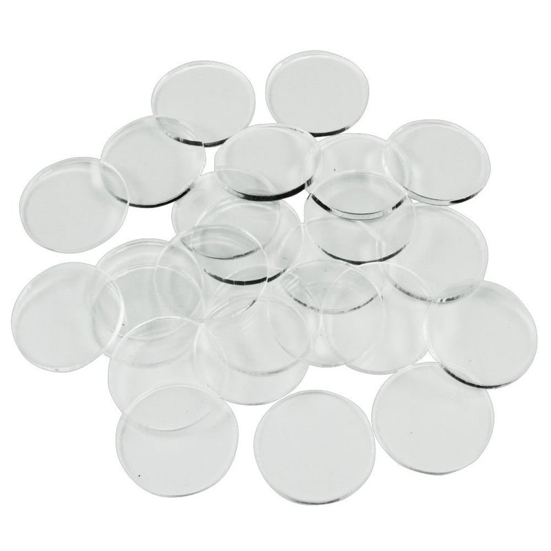 LITKO Clear Round Miniature Bases | 1.5mm Thick | Circular Figure Stands for Wargaming Boardgaming and Collectible Figures (20mm Clear Round Bases - 25 Pack) - Image 1